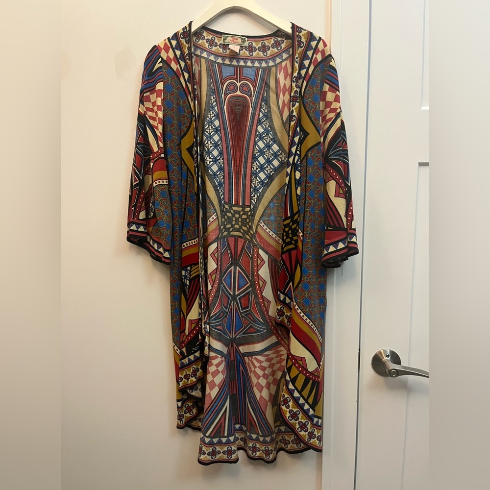 Bohemian Flying Tomato Multicolor Geometric Pattern Caftan